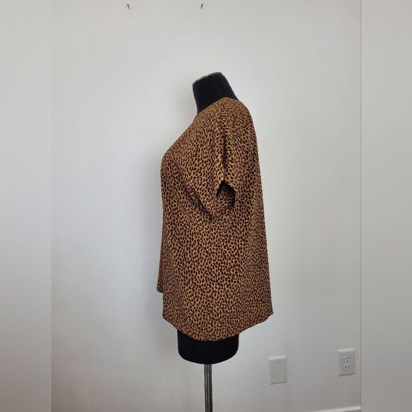Vintage Requirements Animal Print Blouse Cheetah Size Medium Chic Career Office - Picture 3 of 9